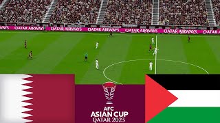 مباراة قطر وفلسطين AFC 2024 كاملة  محاكاة لعبة فيديو PES 2021 [upl. by Schwenk]