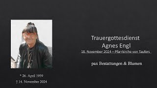 Trauergottesdienst Agnes Engl [upl. by Becker859]