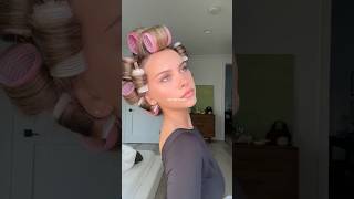 hair roller tutorial hairtutorial hairroller heatlesscurls heatlesshairstyles [upl. by Saturday]