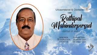 Livestream Uitvaartdienst amp Crematie Mahinderpersad Rathipal [upl. by Nedry]