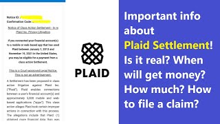 Plaid Settlement email with notice of Class Action  is it legit Will you get paid How much [upl. by Ramsden]