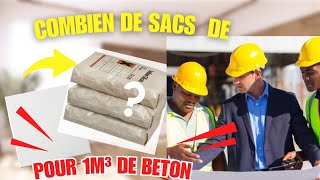 COMBIEN DE SACS DE CIMENT POUR 1M³ DE BÉTON construction bricolage ingénieurcivil decoration [upl. by Elsy380]