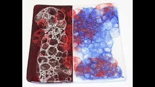 Fused Glass experiment with blown bubbles of GLASSLINE on top of sheet glass [upl. by Kuska]