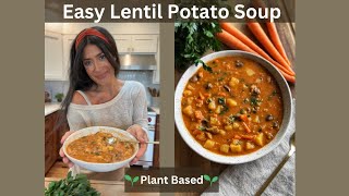 Easy Lentil Potato Soup  Plant Based  Weight Loss Recipe [upl. by Leesa213]