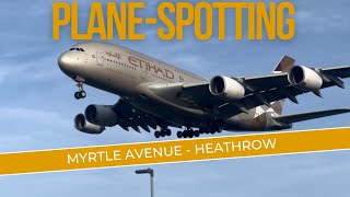 Plane spotting at Myrtle Avenue Heathrow [upl. by Panthia]