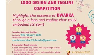 Logo and tagline competition for dwarka  winners get certificate and 10000 rs cash prize [upl. by Ettelorahc772]