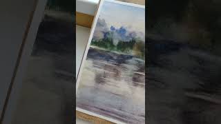 Sunset watercolor landscape watercolorpainting painting aquarelle artwork art [upl. by Beckie222]