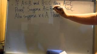 Basic Set Theory Proof of the transitivity of the subset relation [upl. by Trevar414]