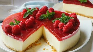 Tarta de queso SIN HORNO con mermelada fácil y rápida [upl. by Adla]