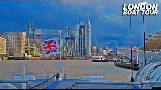 LONDON Boat Tour 🇬🇧  River Thames cruise w Uber Boat ⛴  Canary Wharf Tower Bridge amp Westminster [upl. by Eegnat889]