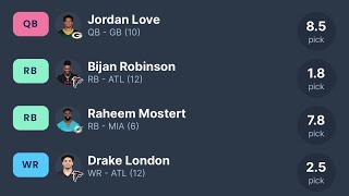 Perfect Draft with the 8th pick fantasyfootball fantasyfootballdraft breecehall drakelondon fyp [upl. by Neve]