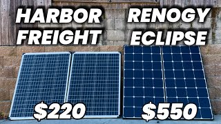 Best Solar Panel  Harbor Freight 100 Watt Solar VS Renogy Eclipse Solar [upl. by Simeon]