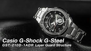 Casio GShock GST210D1ADR Layer Guard Structure Stainless Steel Band 200M [upl. by Aala]