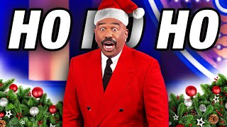 Family Feud Christmas yule log ROASTS Steve Harvey [upl. by Jeconiah841]