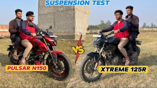 SUSPENSION 🔥TEST PULSAR N150amp HERO XTREME 125R  SUSPENSION 😨SOUND IN PULSAR N150  ZPMVLOGS [upl. by Feinleib358]