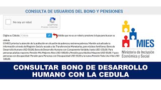 COMO CONSULTAR SI ERES BENEFICIARIO DEL BONO DE DESARROLLO HUMANO [upl. by Wadlinger]