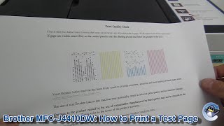 Brother MFCJ4410DW How to Print a Nozzle Check Test Page [upl. by Akirdnahs876]