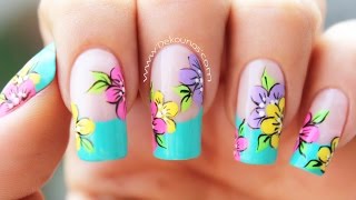 Decoración de uñas flores  Flowers nail art [upl. by Merill]