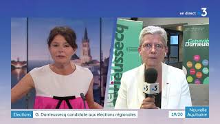 Elections régionales  la centriste landaise Geneviève Darrieussecq officialise sa candidature [upl. by Eikcuhc]