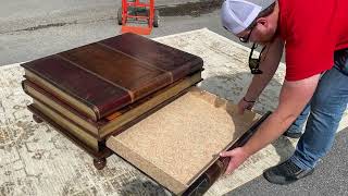 Stacked Books Coffee Table with 3 Drawers by Maitland Smith [upl. by Nivre217]