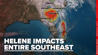 Helenes storm surge heavy rainfall amp high winds wreaks havoc across the southeast [upl. by Oer159]