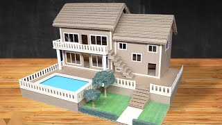 Maqueta de una casa de cartón Tutorial [upl. by Karlow]