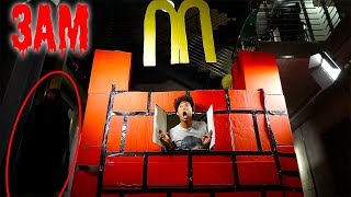 3AM McDonalds GIANT BOX FORT  24hrs Over NIGHT Challenge [upl. by Edivad]