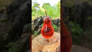 Survival Skills Make an oil lamp by Single mom survival singlemom bushcraft outdoors lifehacks [upl. by Wein]