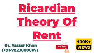 Ricardian Theory Of Rent  Classical Theory Of Rent  David Ricardo  Ricadian Theory  Rent Theory [upl. by Labannah734]