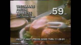 Wegmans Grocery Stores Ad Thanksgiving 1991 [upl. by Nirrej380]