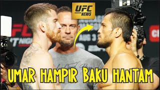 HAMPIR BAKU HANTAM🔥UMAR NURMAGOMEDOV VS CORY SANDHAGEN OFFICIAL FACEOFF [upl. by Yesmar]