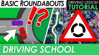 Basic Roundabouts Explained  Driving Tutorial [upl. by Ahsikar]