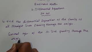 TN SAMACHEER  12th STD BUSINESS MATHS  CHAPTER 4  DIFFERENTIAL EQUATIONS  EX 41  SUM 4 [upl. by Odnomor382]