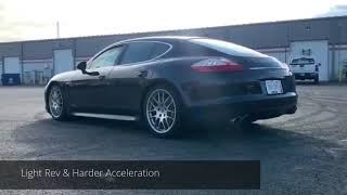 2013 Porsche Panamera S Muffler Deletes Before amp After [upl. by Eudo]