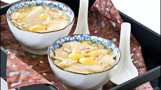 Beancurd sheet and gingko nuts sweet soup [upl. by Brandon]