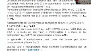 Statistica medica  Determinazione del moltiplicatore e Tavola della Z [upl. by Nibbs]