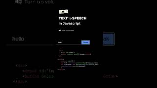 Text to speech In jave script trending codeing javascript text speech [upl. by Conlen226]