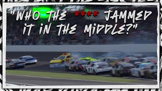 “Who the expletive jammed it in the middle”  NASCARs RADIOACTIVE from the Brickyard 400 [upl. by Cammi]