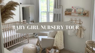 BABY GIRL NURSERY TOUR  BOHO  NEUTRAL  LESS THAN 1000 [upl. by Allebara]