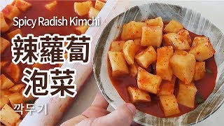 韓國太太的辣蘿蔔泡菜 做法  辣味蘿蔔泡菜 食譜  깍두기  Spicy Radish Kimchi  韓國人親自教你  辣蘿蔔泡菜 [upl. by Suzzy]