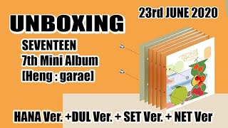 UNBOXING Seventeen  Mini Album Vol7 Heng garae HANA Ver DUL Ver  SET Ver  NET Ver LIVE [upl. by Neelav]