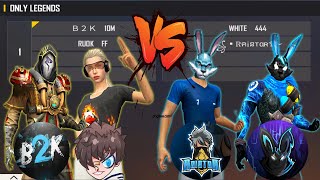 WHITE 444 RAISTAR VS B2K RUOK FF  2V2 ONLY LEGENDS ROOM  BEST FIGHT EVER [upl. by Suelo]