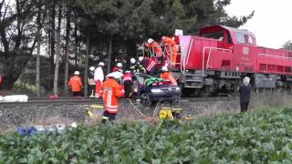 Alarmübung Lok rammt PKW auf der VEVStrecke bei Emmerthal [upl. by Griseldis]