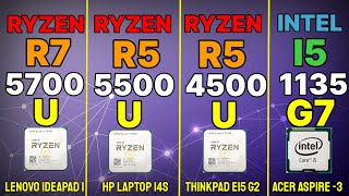 R5 5500U VS I5 1135G7 VS R7 5700U VS R5 4500U Ryzen 5 5500u gaming  productivity test [upl. by Pelage]