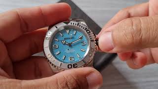 Seikolex Mod Yacht Master Blue Tiffany Dial [upl. by Adnala]