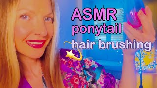 ASMR Hair Brushing  High Ponytail  Braids  Gentle Whispering [upl. by Solita]