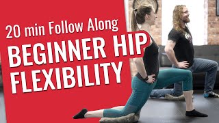 20 mins Beginner Hip Flexibility Follow Along [upl. by Hokanson688]