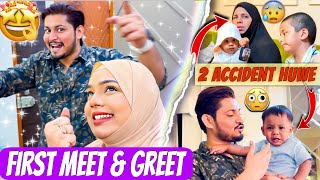 Excited For Meet and Greet 😍  2 Accident Hue 😓  Sufiyan and Nida ♥️ [upl. by Norihs]