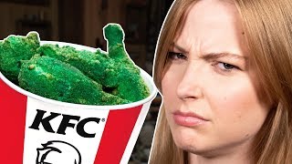 Green Fried Chicken Taste Test [upl. by Lalib]