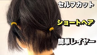 【セルフカット】ショートヘアに簡単にレイヤーを入れる【2023編】 [upl. by Yk]